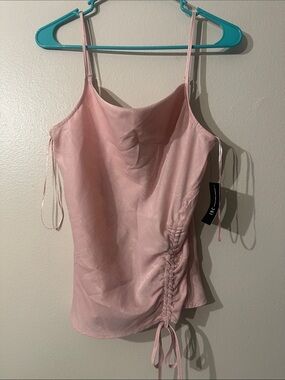 NWT INC international concepts Wome’s Side-Ruched Top Pale Mauve Pink Color SZ S